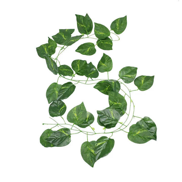 Rynx 1Pc 230cm Green Vine Silk Artificial Ivy Hanging Leaf Garland Plants Plastic Rattan String Home Wall Garden Decoration Wedding