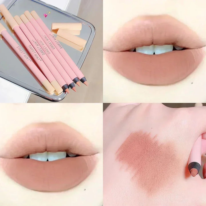 Rynx | Waterproof Lipstick Pencil Matte Nude Soft Solid Lipstick Pencil Long-lasting Professional Women's Lip Contour Korean Makeup