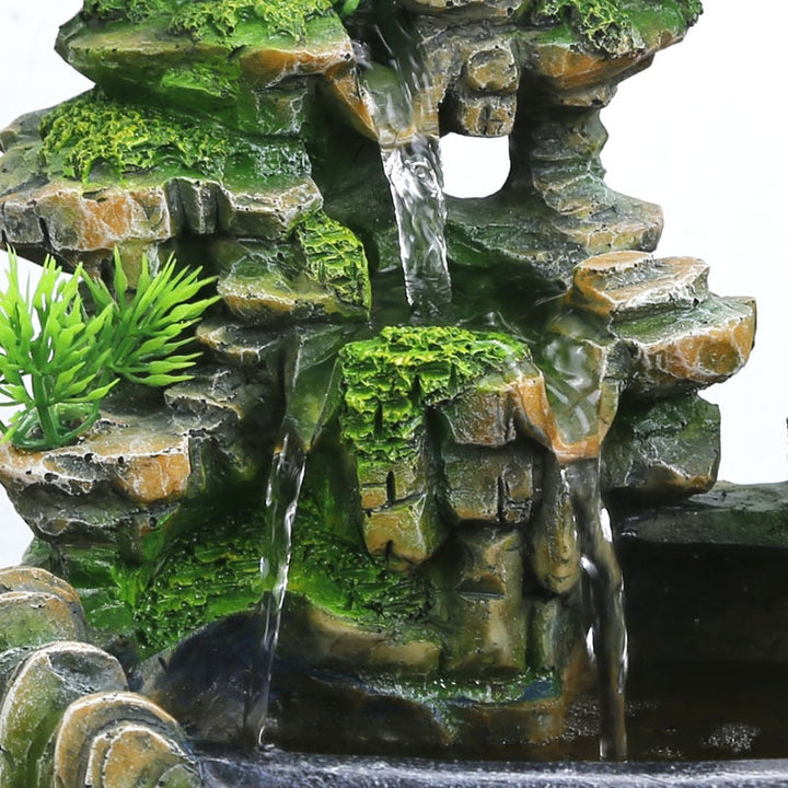 Lisslune | ZenFlow Indoor Tabletop Fountain – LED Light Water Feature for Home, Office & Relaxation Décor