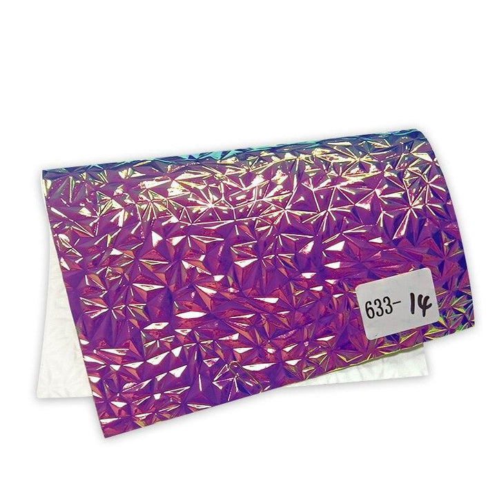 Lisslune | Shining crumpled holographic PU synthetic leather for creative creations