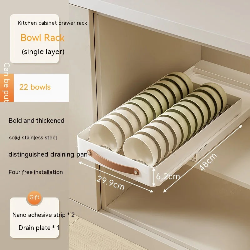 Lisslune | Stainless Store Kitchen Cabinet Pull-Out Sliding Organizer