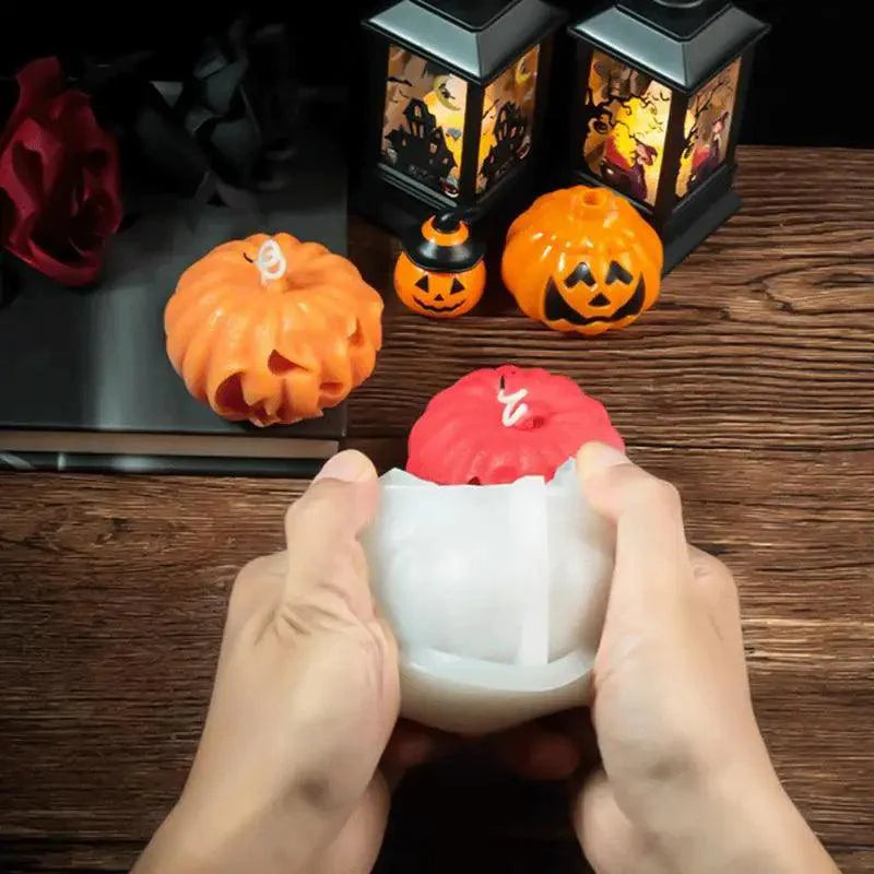 Lisslune | Spooky Pumpkin Silicone Candle Mold - Easy Release Non-Stick Epoxy Resin Molds