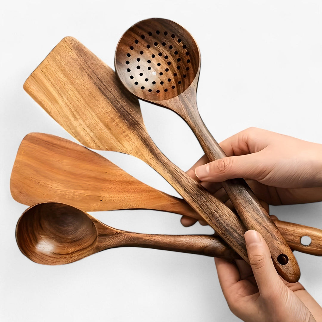 Lisslune | EcoWood Kitchen Utensil Set made of Wood with 11 Pieces