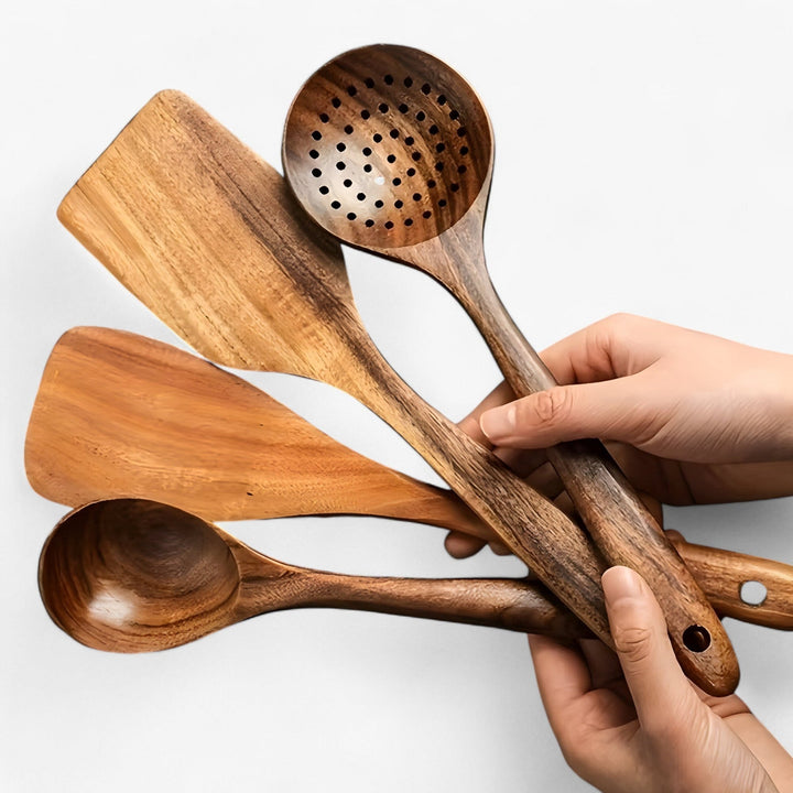Lisslune | EcoWood Kitchen Utensil Set made of Wood with 11 Pieces