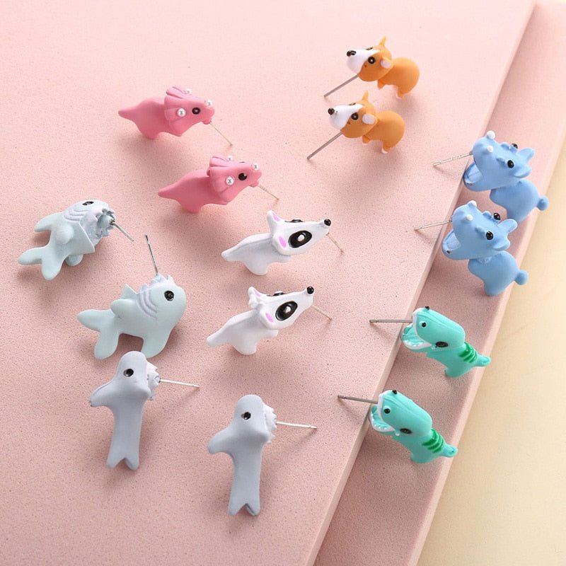 Lisslune | Cute Biting Animal Earrings (1 Pair)