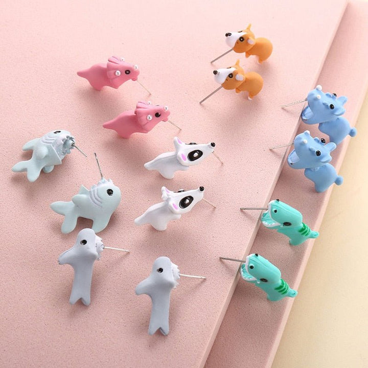 Lisslune | Cute Biting Animal Earrings (1 Pair)