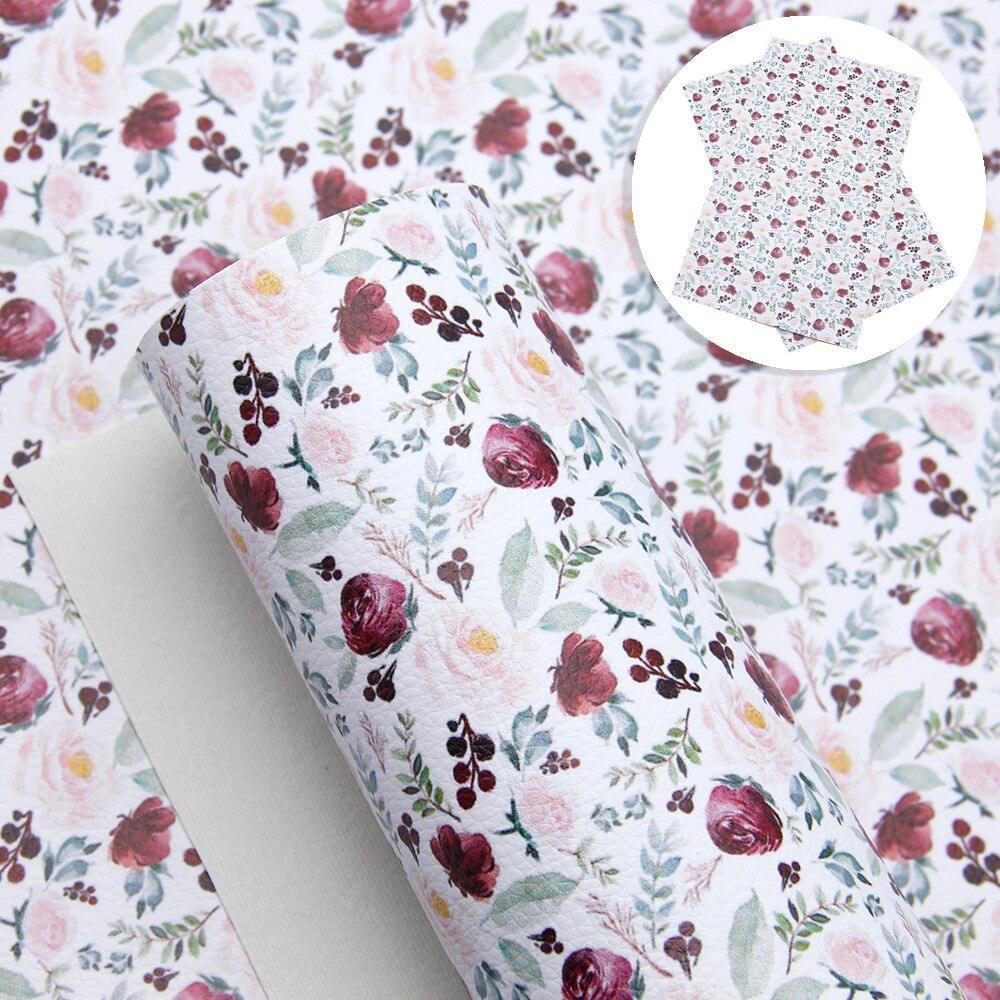 Lisslune | Floral Lychee Blossom Synthetic Leather Crafts Sheet - 20x33cm