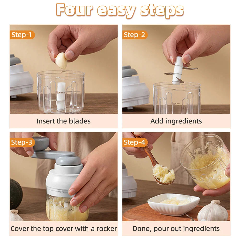 Lisslune | Manual Grinder Garlic Vegetable Chopper