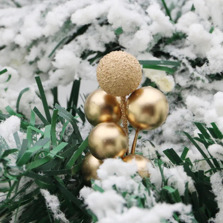 Rynx | (10 pieces/pack) 10cm Christmas tree berries decoration simulation Yangmei golden berries bouquet artificial plant wreath home decor
