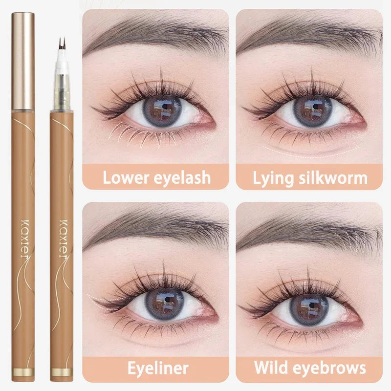 Rynx | Natural Double Fork Tip Under Lash Pen Ultra-thin Liquid Eyeliner Waterproof Lash Brow Eyeliner Pencil Makeup Tools