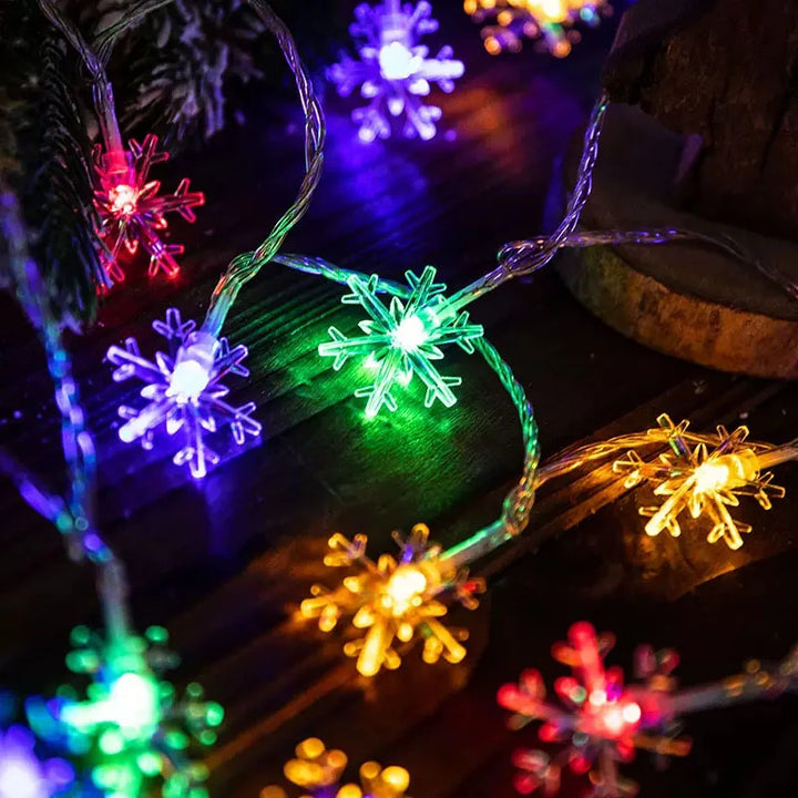 Rynx | 1/3/6M LED Snowflake String Lights Battery/USB Power Copper Wire Garland Light New Year Garden Wedding Living Room Decoration