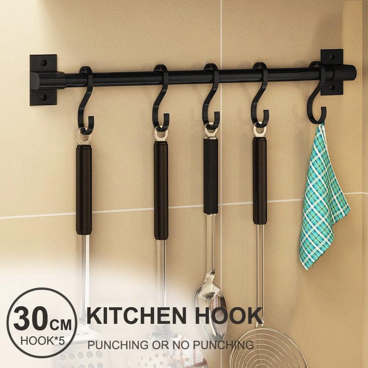 Lisslune | Elegant multifunctional aluminum storage rack with stylish hooks