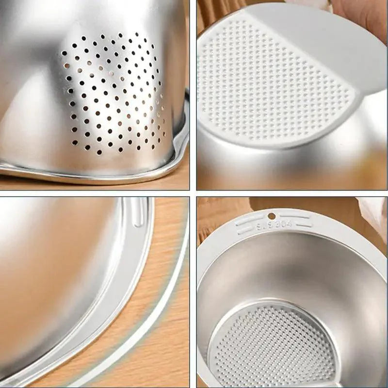 Lisslune | Extra-large stainless steel sieve with innovative slanted design for effortless washing