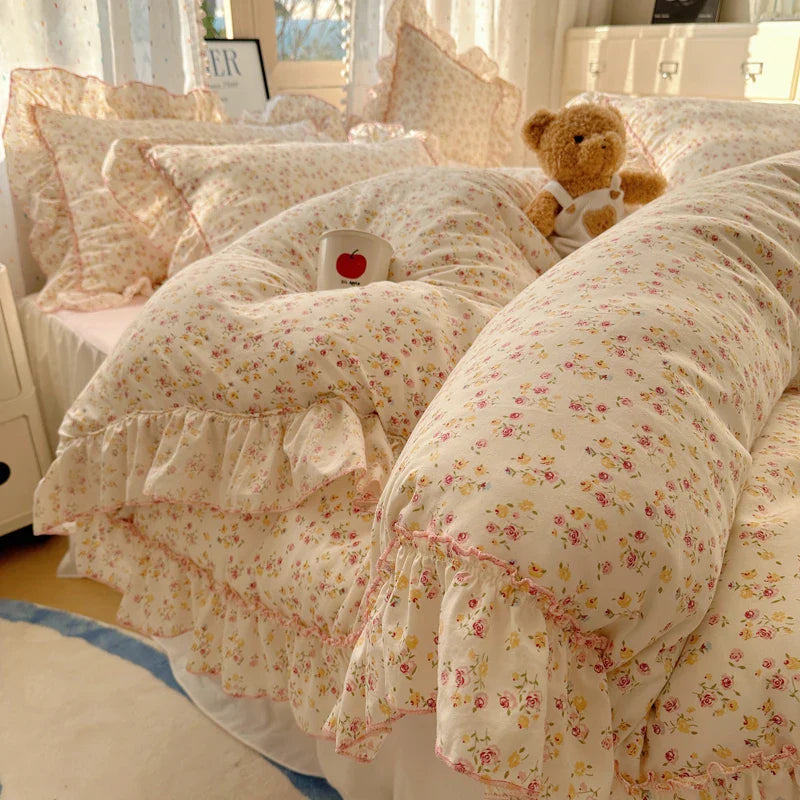 Rynx | Cute Print Bed Sheet Set Girls' Room Bedding Set Single/Double/Queen/King Size Bedding Set Soft Bedding sábanas para cama