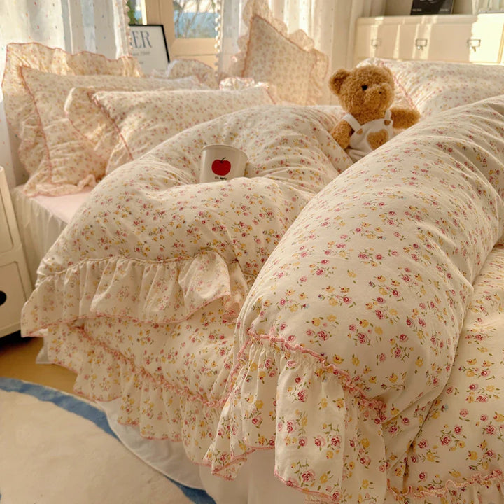 Rynx | Cute Print Bed Sheet Set Girls' Room Bedding Set Single/Double/Queen/King Size Bedding Set Soft Bedding sábanas para cama