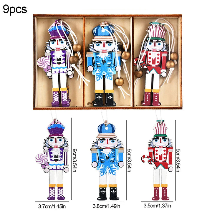 Rynx Christmas Wood Pendant Gingerbread Man Gnome Christmas Tree Hanging Decoration Noel Navidad Decorations for Home New Year Gift