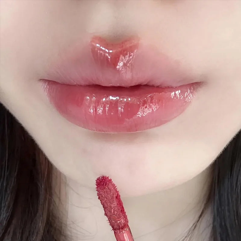 Rynx | Liquid Lipstick Crystal Glossy Lip Lacquer Mirror Cute Bear Lip Balm Waterproof Transparent Nude Lips Girl Makeup Korean Makeup