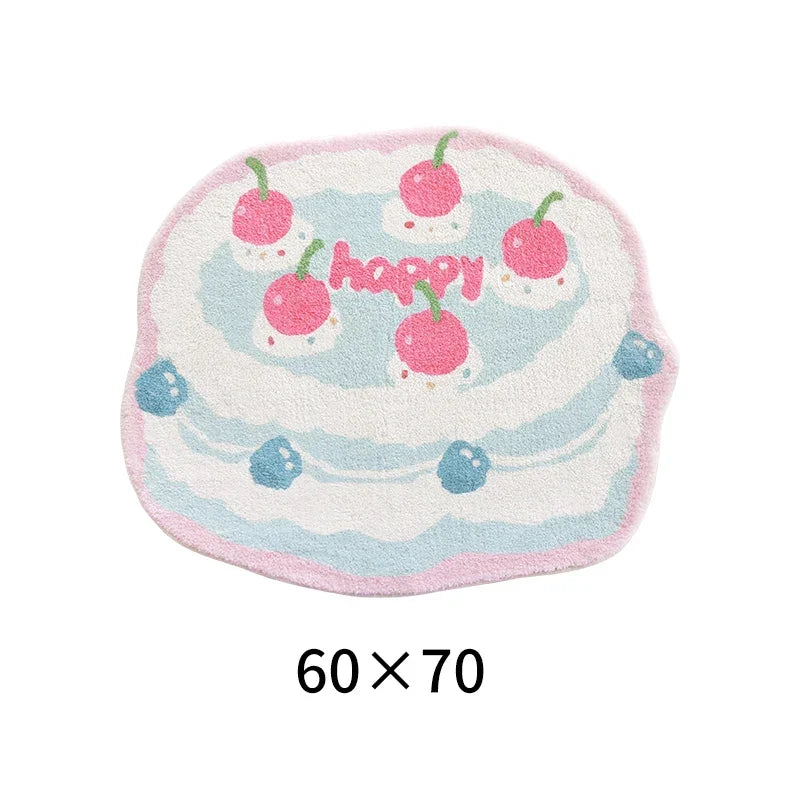 Rynx | Cute Plush Bedroom Rug IG Fashion Girls Elegant Living Room Rugs Modern Cartoon Minimalist Sweet Rug Doormat Kawaii IG Home Decor