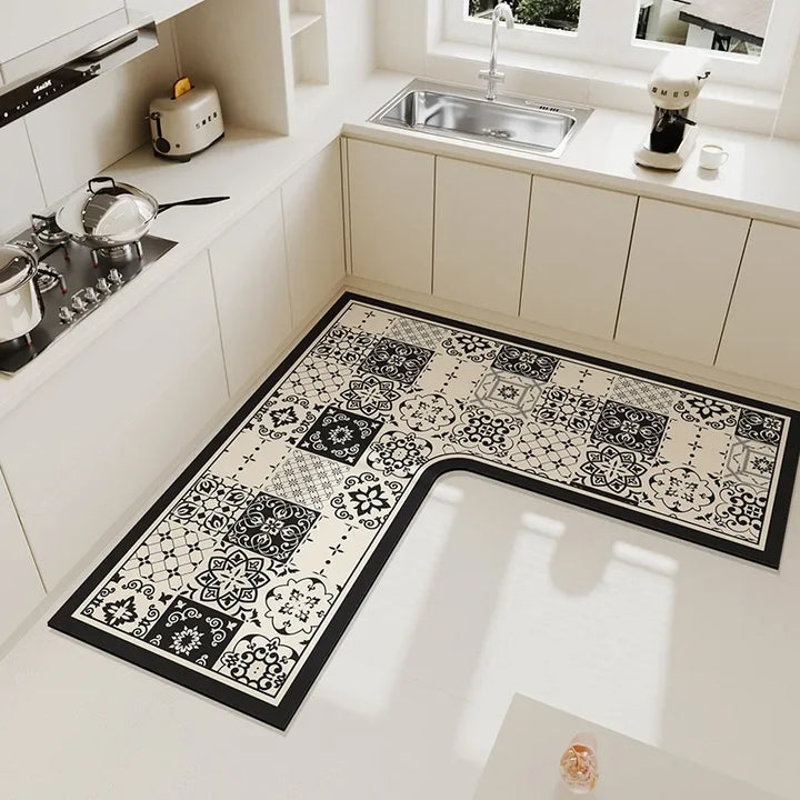 Rynx | Kitchen Rug L-Shape Floor Mat Non-Slip Mats Water Absorbent Quick Drying Kitchen Carpet