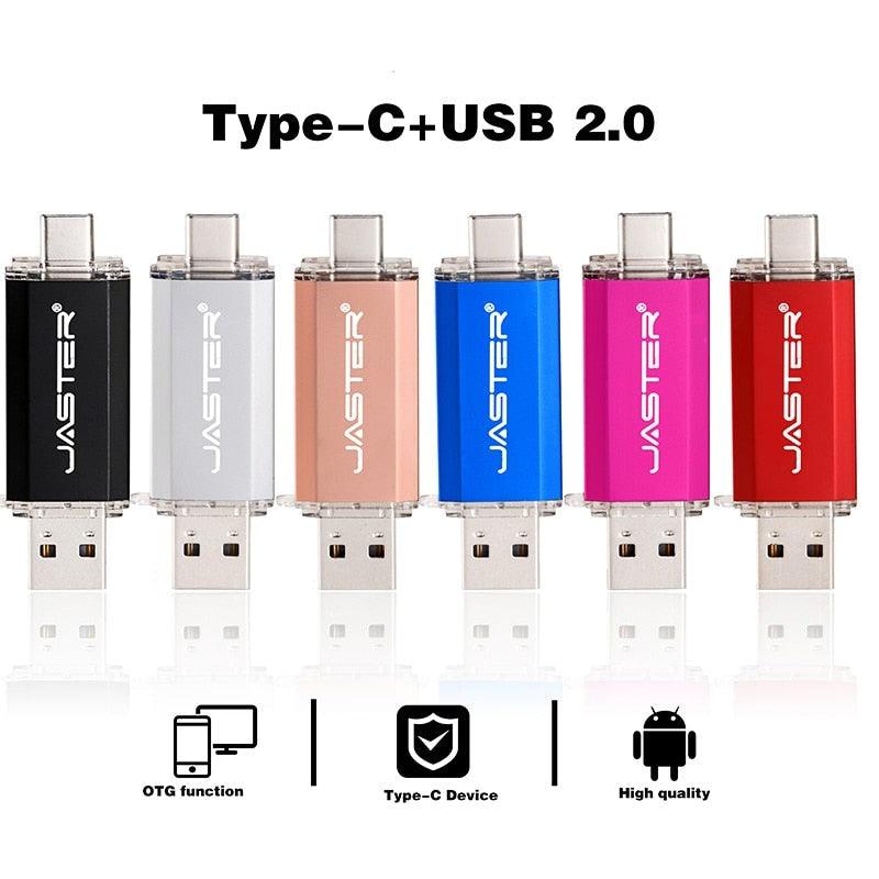 Lisslune | Premium 2-in-1 Type-C USB Flash Drive - Golden Metal Design with High-Speed Data Transfer and Enhanced Security