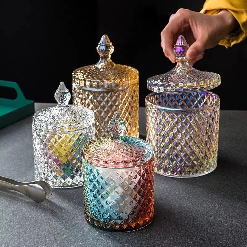 Lisslune | Colorful diamond glass storage container for sweets and sugar - 300ML & 600ML options