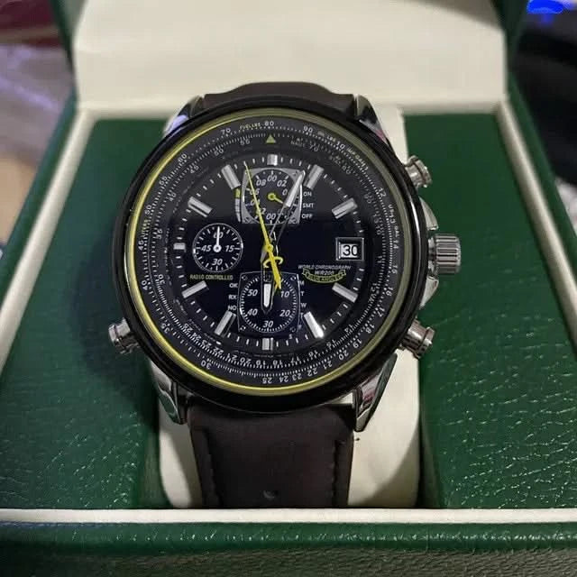 Lisslune | Men’s Stainless Steel Chronograph Watch with Calendar