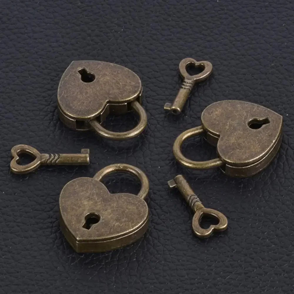 Rynx | Heart Shape Mini Padlock Multicolor Bag Travel Suitcase Luggage Key Lock Security Padlocks Metal Suitcase Luggage Box Lock Gift