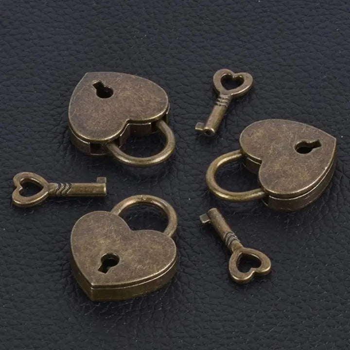 Rynx | Heart Shape Mini Padlock Multicolor Bag Travel Suitcase Luggage Key Lock Security Padlocks Metal Suitcase Luggage Box Lock Gift