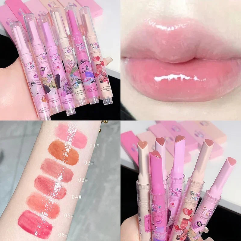 Rynx | Water Light Lip Glass Tint Clear Mirror Lipstick Waterproof Moisturizing Lipstick CAPPUVNI Shine Glitter Lipstick Women Makeup