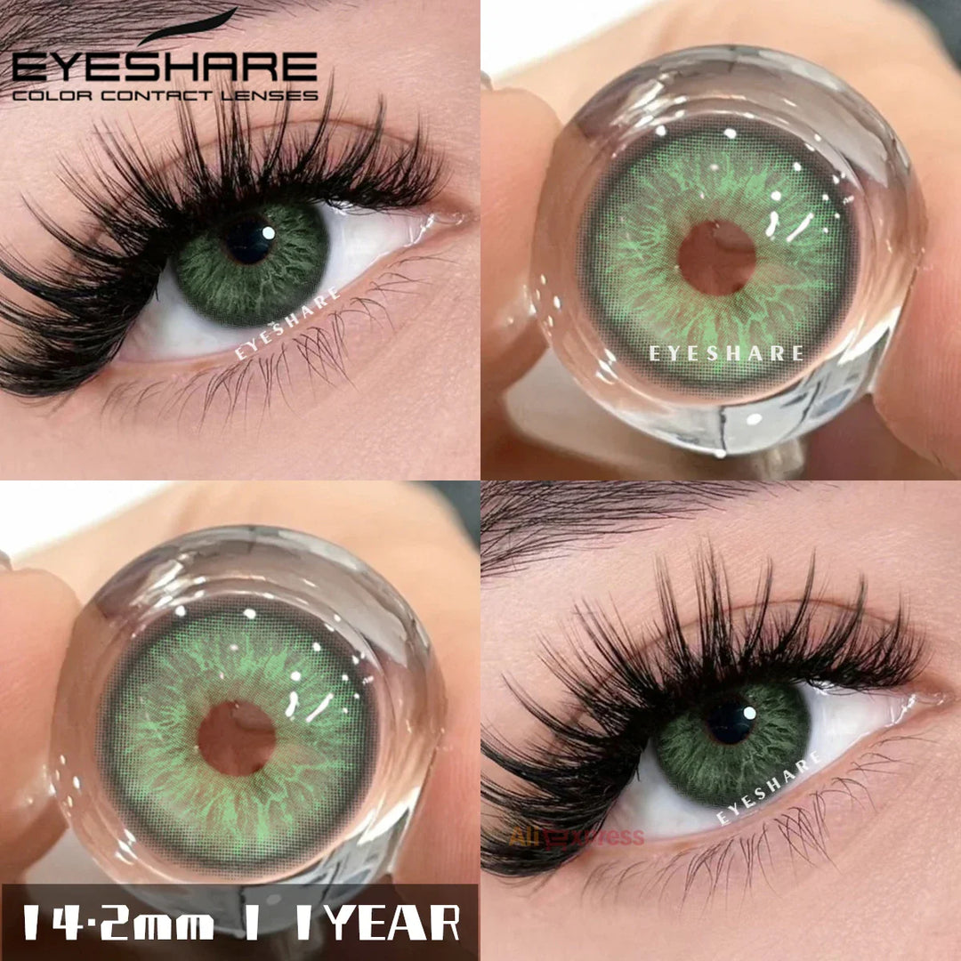Rynx | Colorful Contact Lenses for Eyes Blue Contacts Gray Brown Lenses Green Eye Contact Lenses Beautiful Pupil Yearly 2 Pieces/Pair
