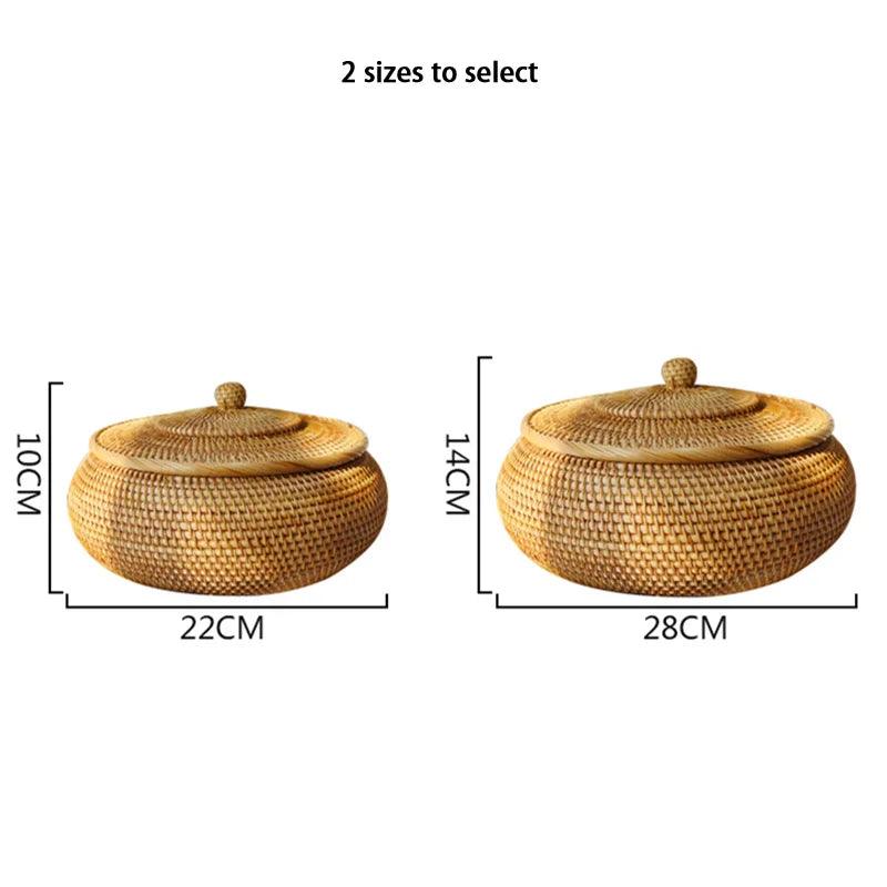 Lisslune | Elegant handwoven rattan storage chest - Stylish organizer for any room