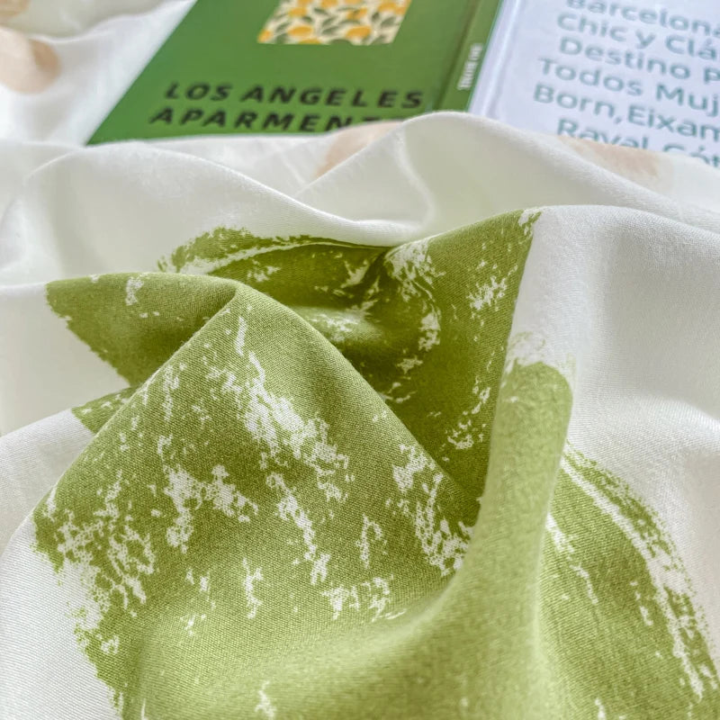 Rynx | Sweet green heart-shaped princess girl duvet covers Simple duvet cover bed sheet pillowcase washed cotton bedding