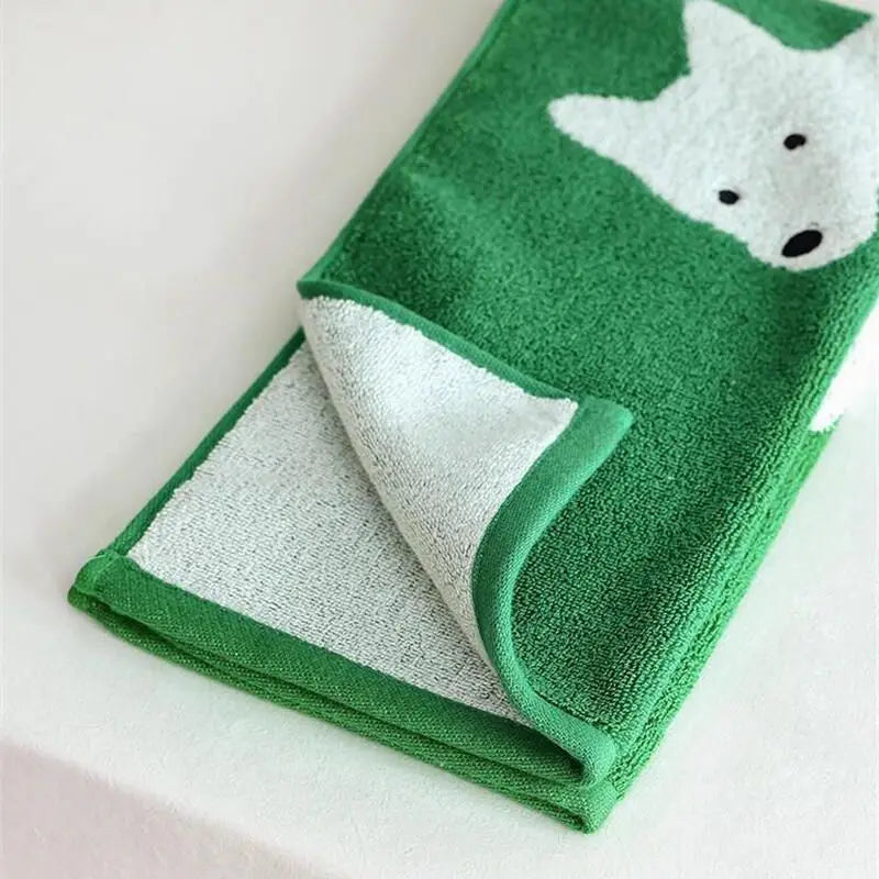 Rynx | Cute running puppy design cotton towels soft absorbent children's face towel adult bathroom towels 70*140cm household towel