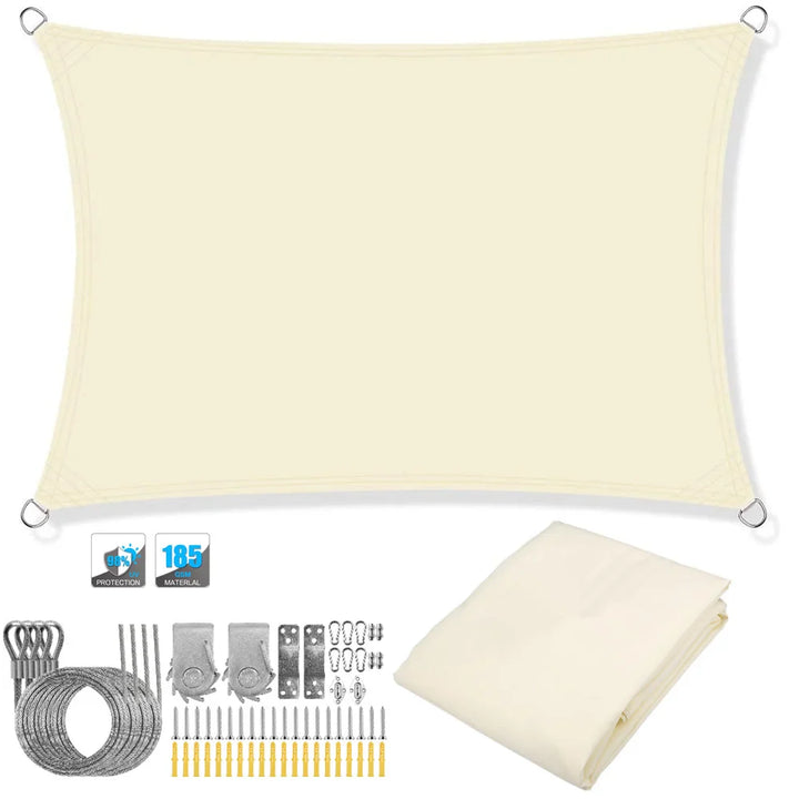 Lisslune | Waterproof Rectangular Sun Shade Sail with UV Protection & Mounting Kits – ShadeGuard