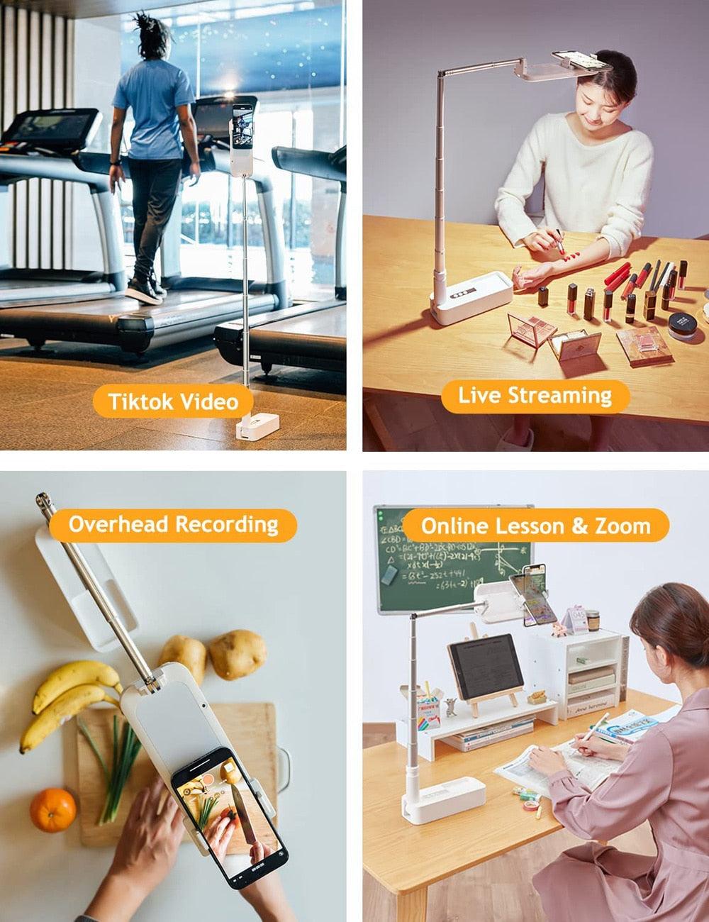 Lisslune | Ultimate Selfie Studio: Portable tripod with adjustable lighting and Bluetooth remote control