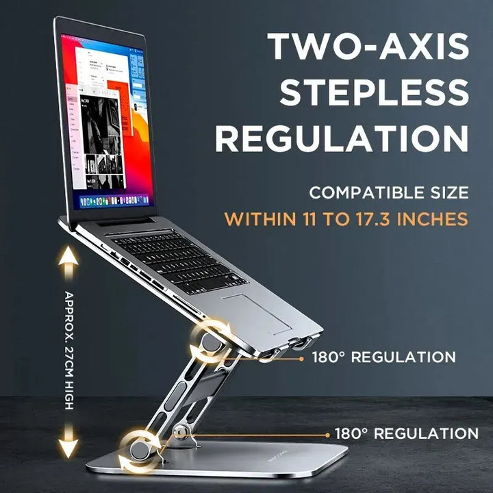 Lisslune | FlexFold Pro | Foldable Aluminum Laptop Stand | Portable & Ergonomic | Work comfortably anywhere