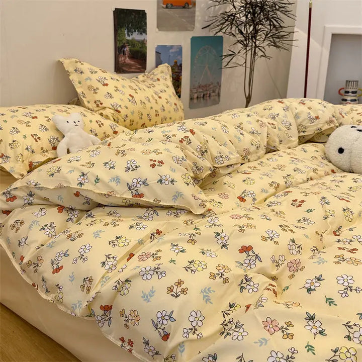 Rynx | Orange Bedding Set Girls Boys Bedding Sheet Plaid Duvet Cover No Filling 240x220 Single Double Queen King Bedding