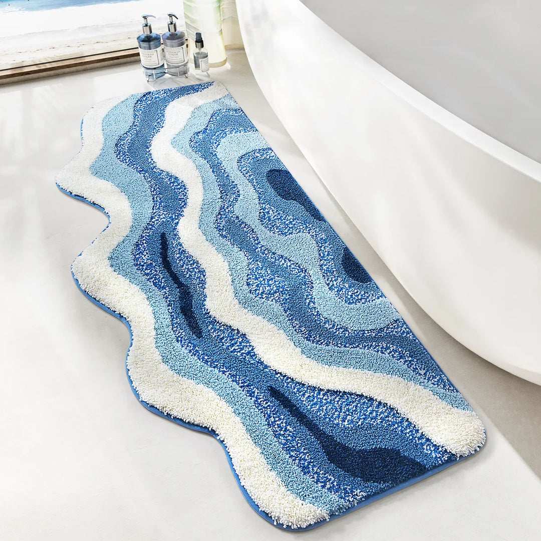 Rynx | Long Tufting Ocean Bedroom Rug Bathroom Mat Soft Landscape Beach Wave Living Room Rug Floor Pad Aesthetic Home Decor