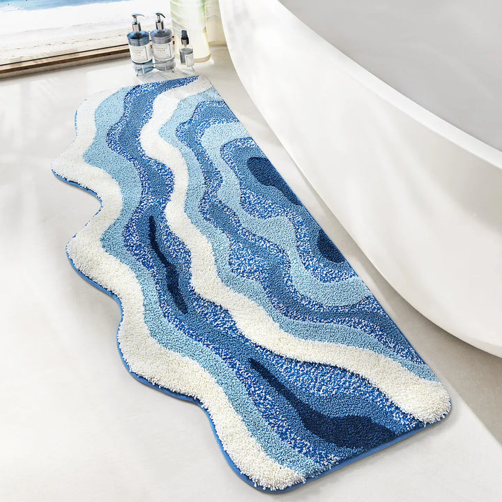 Rynx | Long Tufting Ocean Bedroom Rug Bathroom Mat Soft Landscape Beach Wave Living Room Rug Floor Pad Aesthetic Home Decor