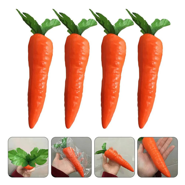 Lisslune | Set of 4 Realistic Foam Carrot Decorations for Cheerful Celebrations and Home Accents