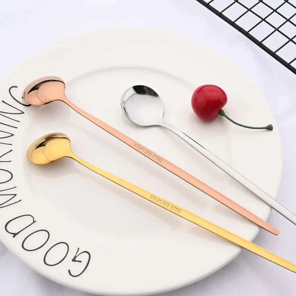 Lisslune | Golden 6-piece Long Handle Spoon Set
