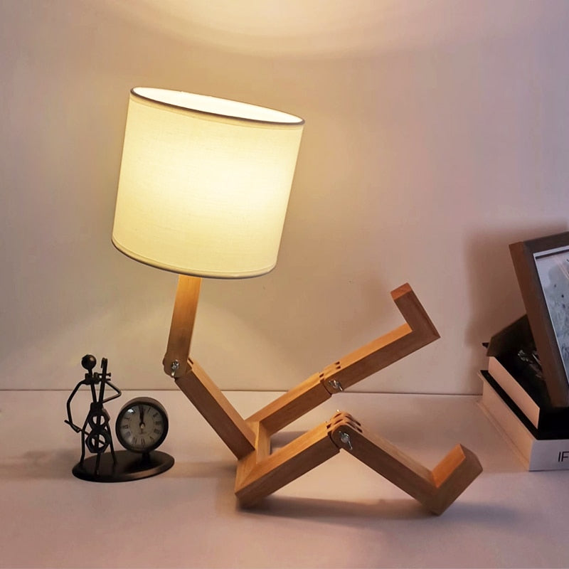 Lisslune | Thinker Wooden Robot Modern Night Lamp