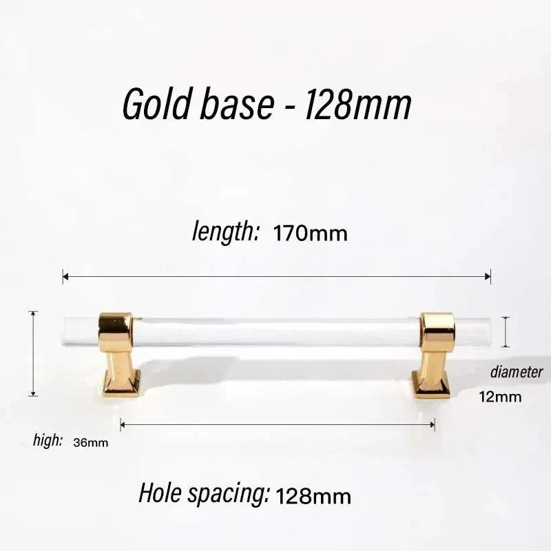 Lisslune | Luxurious gold acrylic drawer knobs with crystal embellishments - Stylish cabinet handles