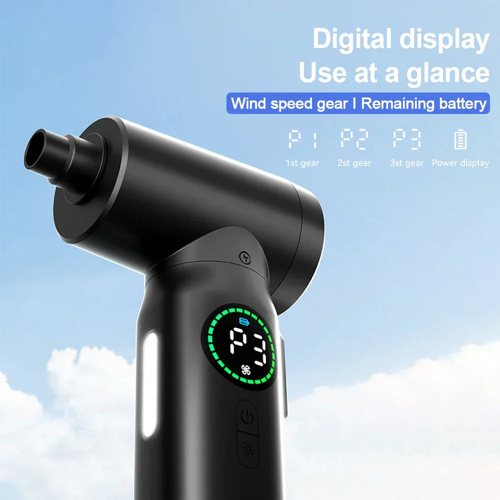 Lisslune | 2-in-1 Portable Vacuum Cleaner and Blower with Compressed Air and LED Light (7500mAh)