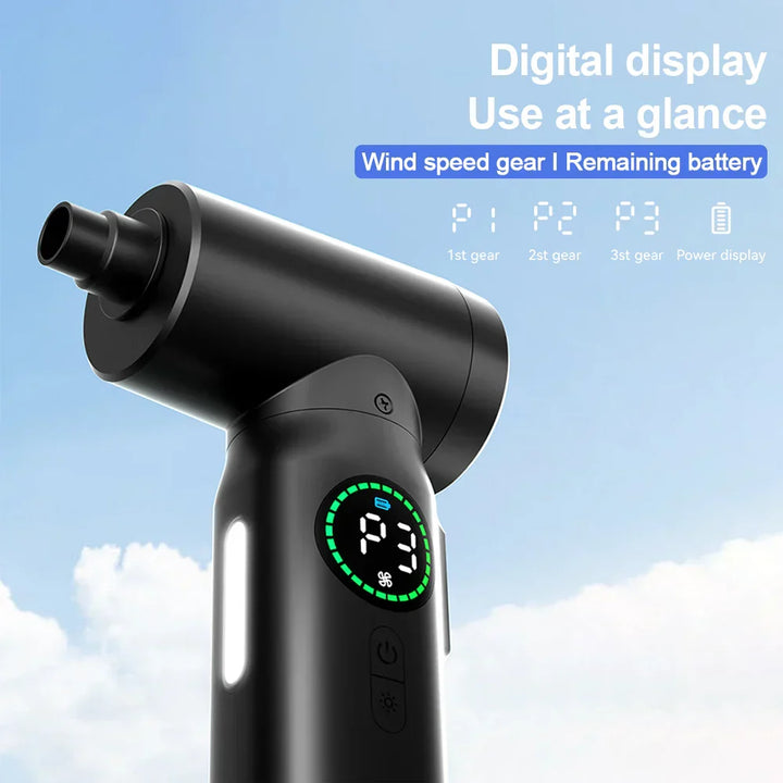 Lisslune | 2-in-1 Portable Vacuum Cleaner and Blower with Compressed Air and LED Light (7500mAh)