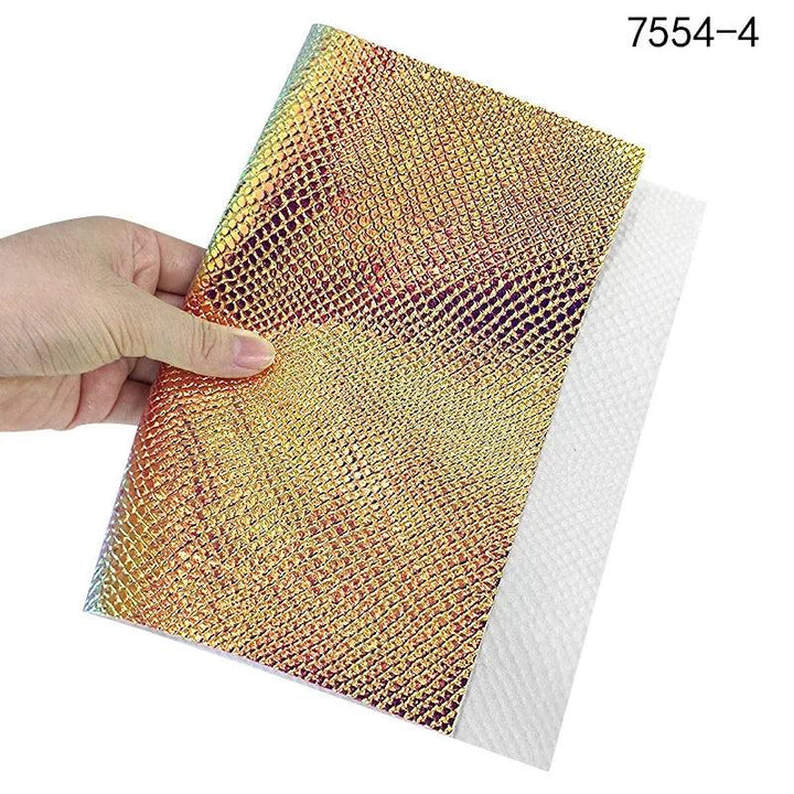 Lisslune | Iridescent Python Scale Holographic PU Fabric - Unleash Your Creative Potential