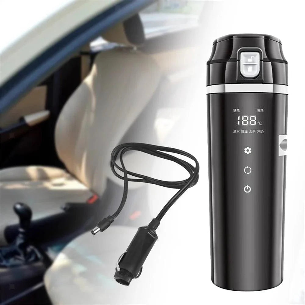 Lisslune | Smart 500ml heated travel mug with adjustable temperature control for cars