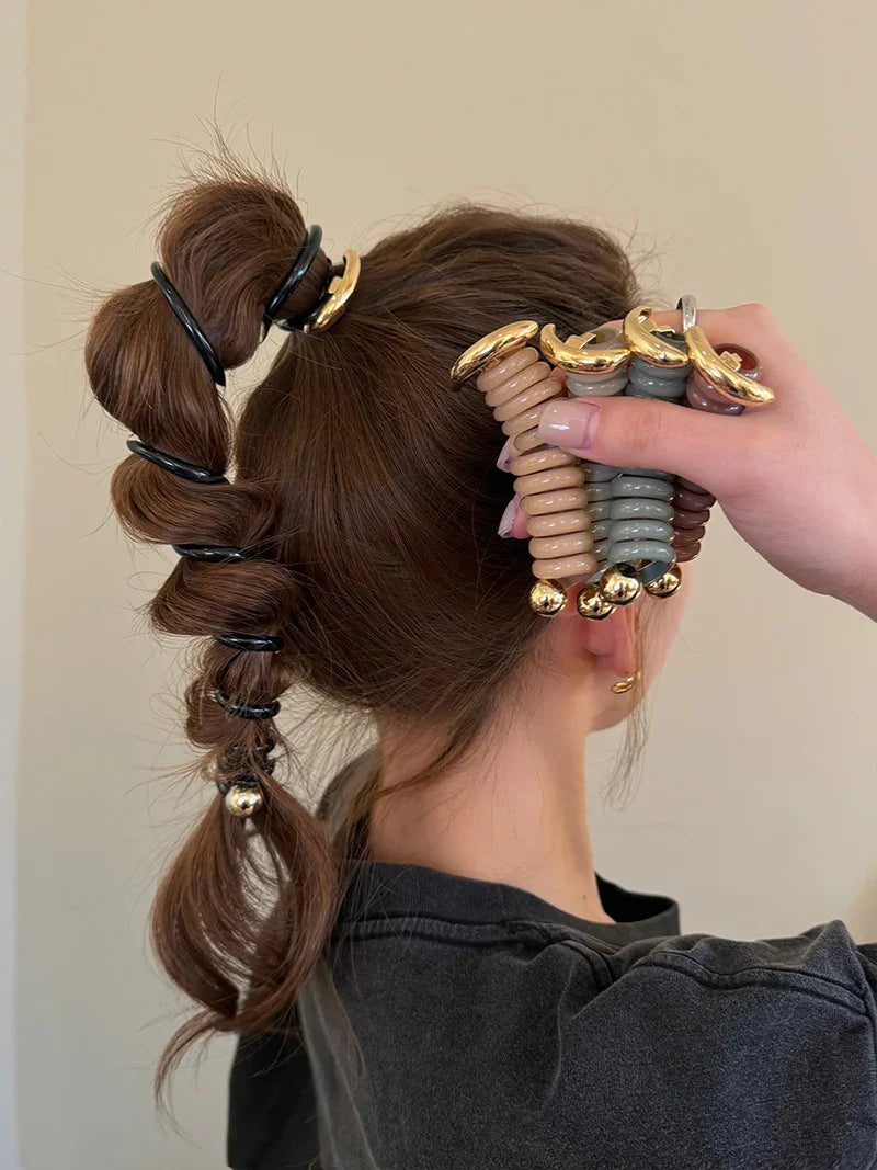 Rynx | Japanese Fashion Style Spiral Hairband Metal Tpu Hair Bands for Girls and Women Hair Accessories