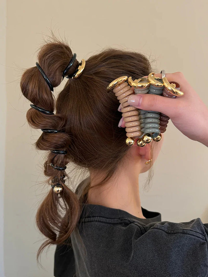 Rynx | Japanese Fashion Style Spiral Hairband Metal Tpu Hair Bands for Girls and Women Hair Accessories
