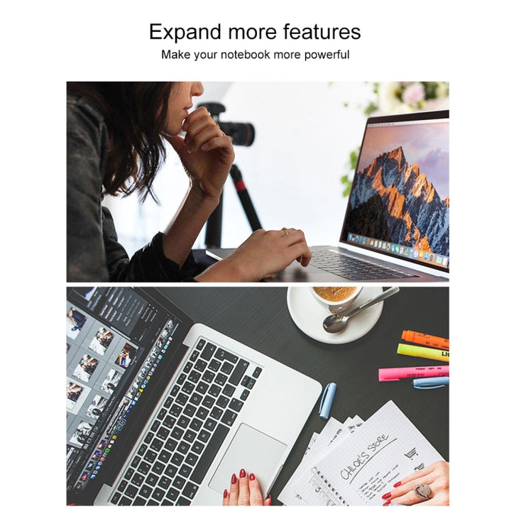 Lisslune | Double USB-C / Type-C to PD Port + USB 3.0 + HDMI Multifunctional Expansion HUB Adapter